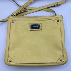 Nine West Creamy Butter Yellow Triple Compartment Travel Shopper Crossbody Bag